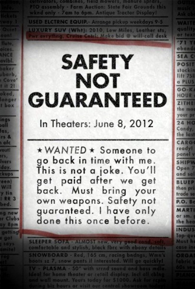 Safety Not Guaranteed - Julisteet