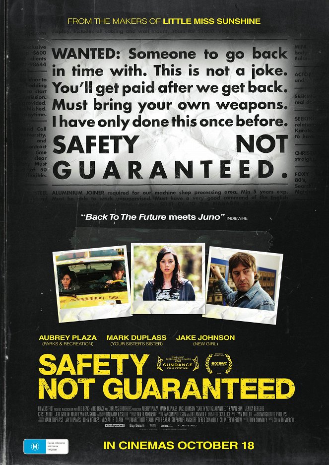 Safety Not Guaranteed - Posters