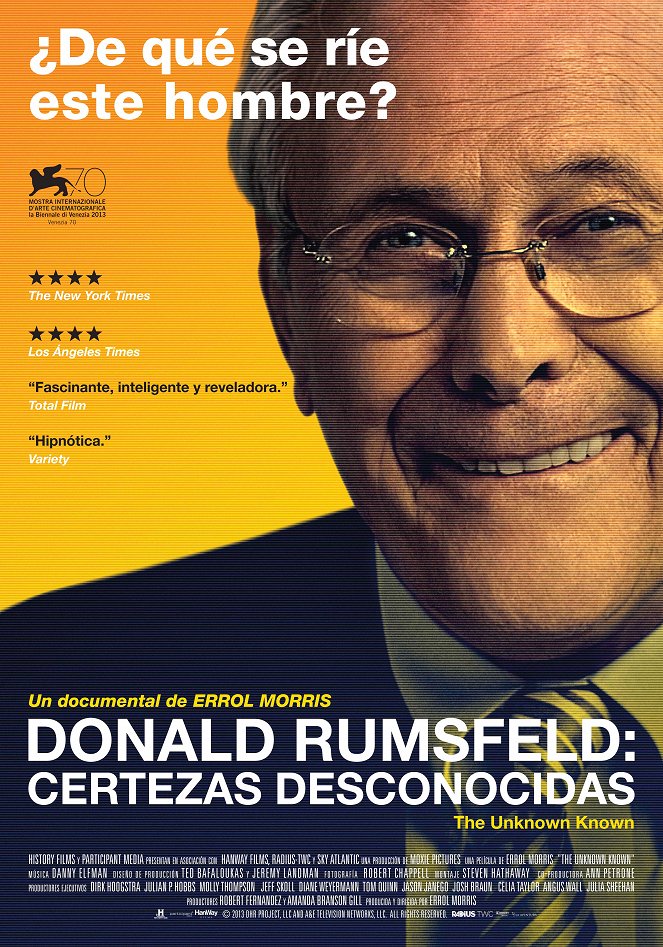 Donald Rumsfeld: Certezas desconocidas - Carteles