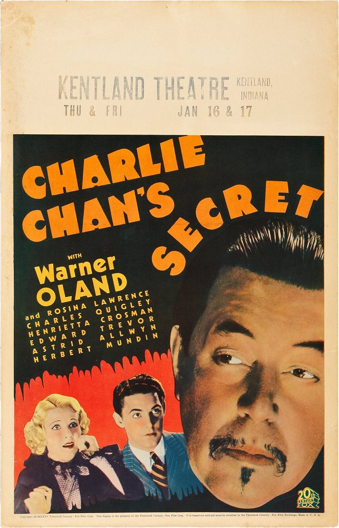 Charlie Chan's Secret - Affiches
