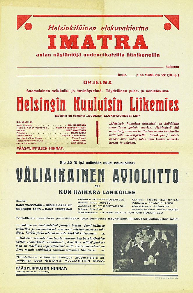 Helsingin kuuluisin liikemies - Posters