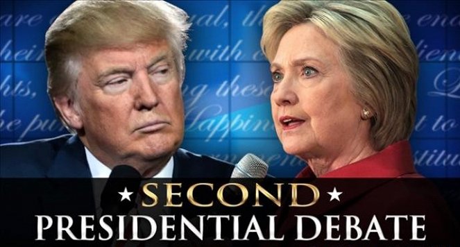 US-Wahl 16: Clinton gegen Trump - Zweites Duell - Plakate