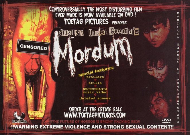 August Underground's Mordum - Cartazes