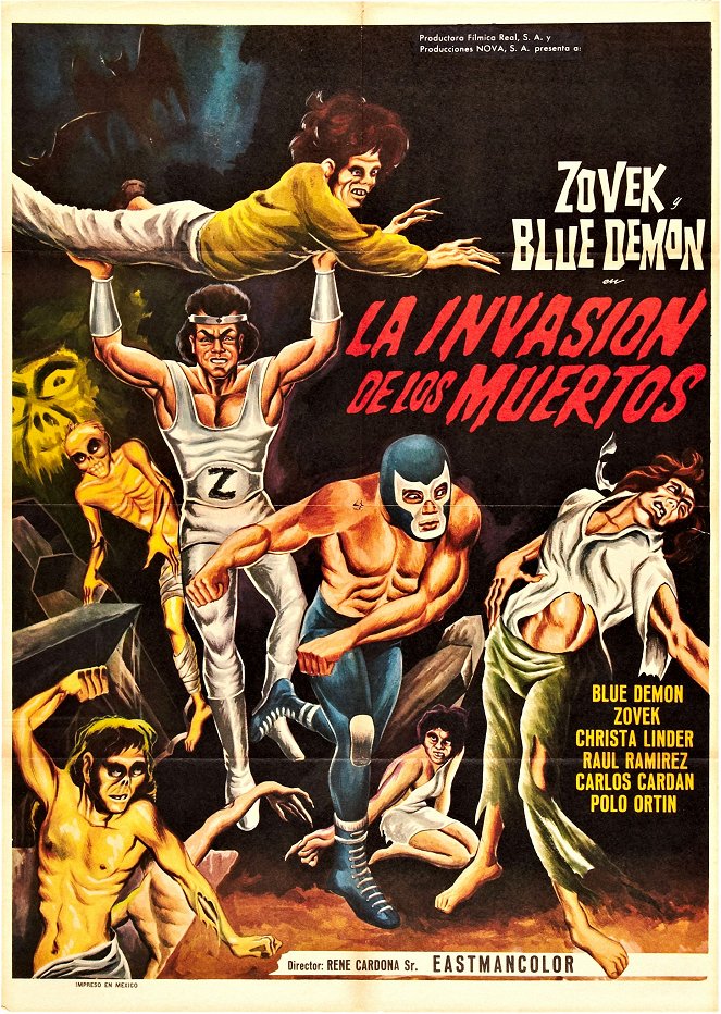 Blue Demon y Zovek en La invasión de los muertos - Plagáty