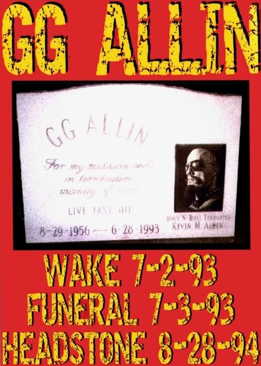 GG Allin - The Final Hellride - Plakate