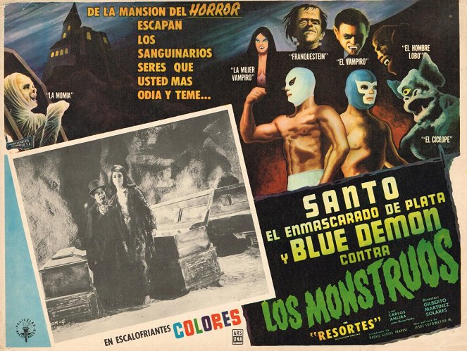Santo el enmascarado de plata y Blue Demon contra los monstruos - Plakate