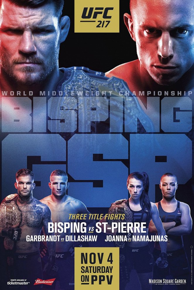 UFC 217: Bisping vs. St-Pierre - Carteles