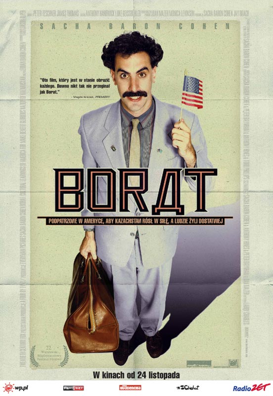 Borat: Podpatrzone w Ameryce, aby Kazachstan rósł w siłę, a ludzie żyli dostatniej - Plakaty