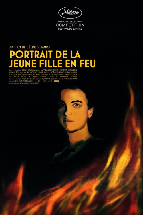 Porträt einer jungen Frau in Flammen - Plakate