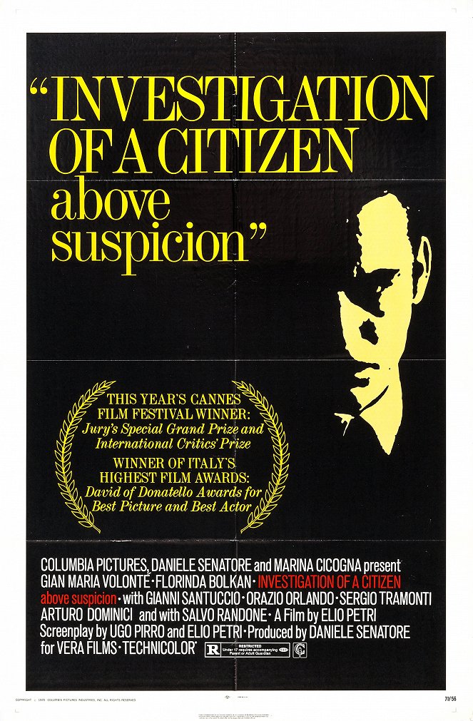 Investigation of a Citizen Above Suspicion - Posters