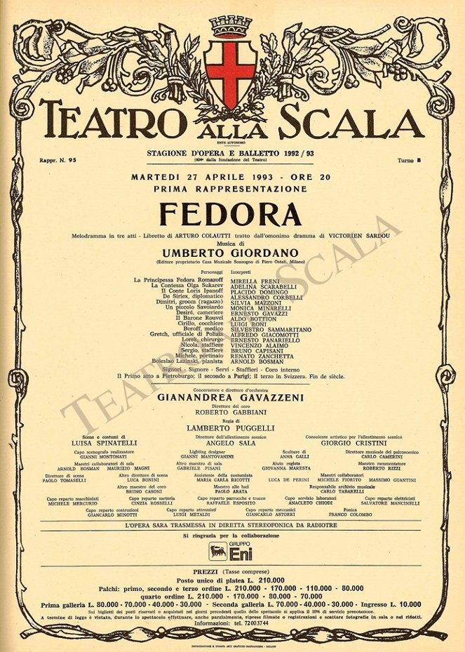 U. Giordano: Fedora - Plakáty