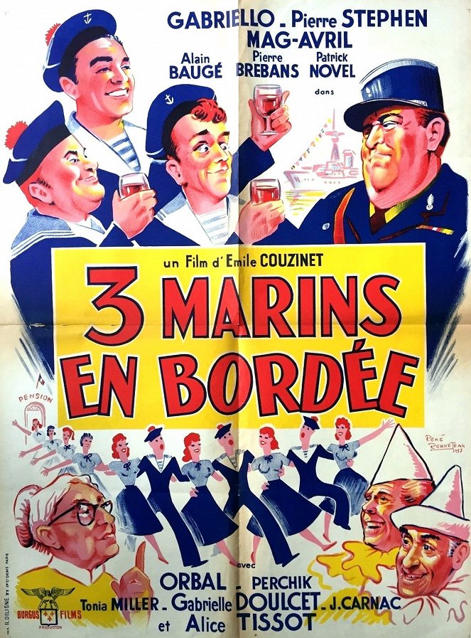 Trois marins en bordée - Affiches