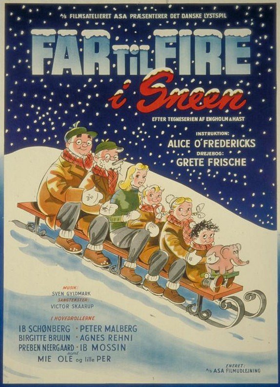 Far til fire i sneen - Carteles