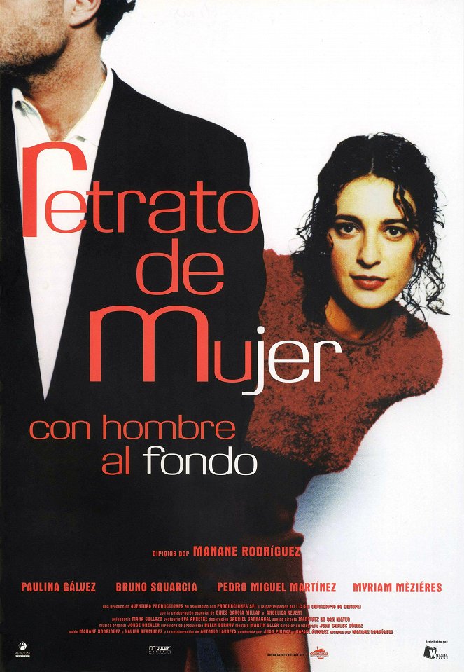 Retrato de mujer con hombre al fondo - Affiches