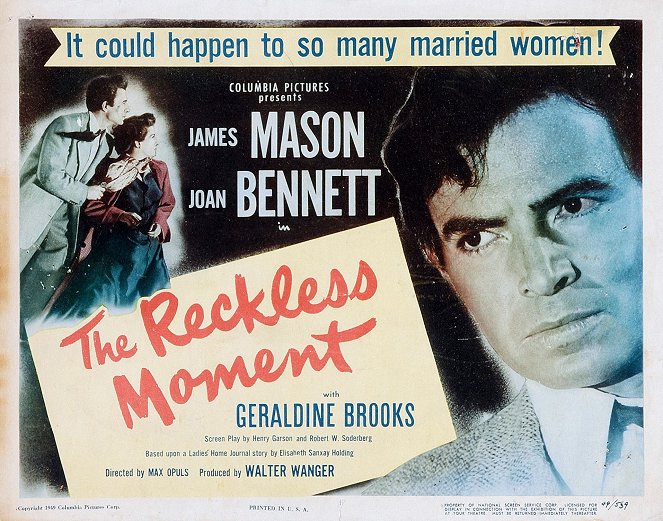 The Reckless Moment - Posters