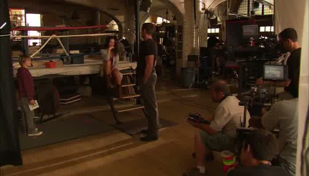 Dreharbeiten 3 - Kevin Durand, Hugh Jackman, Evangeline Lilly