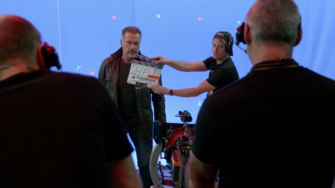 Z nakrúcania 2 - Tim Miller, James Cameron, Arnold Schwarzenegger, Natalia Reyes, Linda Hamilton