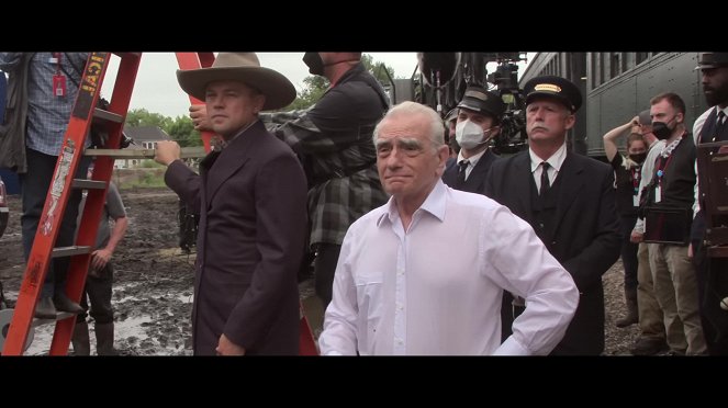 Dreharbeiten 1 - Martin Scorsese, Leonardo DiCaprio, Lily Gladstone