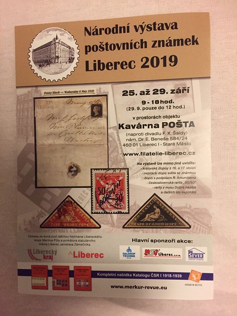 Národní výstava poštovních známek, Liberec 2019